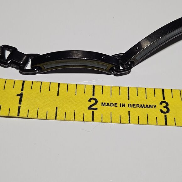 *Sale* Fossil Black Steel Link Bracelet 8" Unisex - Picture 14 of 16